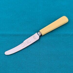 Small vintage butter or cheese spreader with faux bone handle